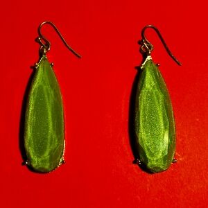 Vintage Jade & Gold Teardrop Earrings